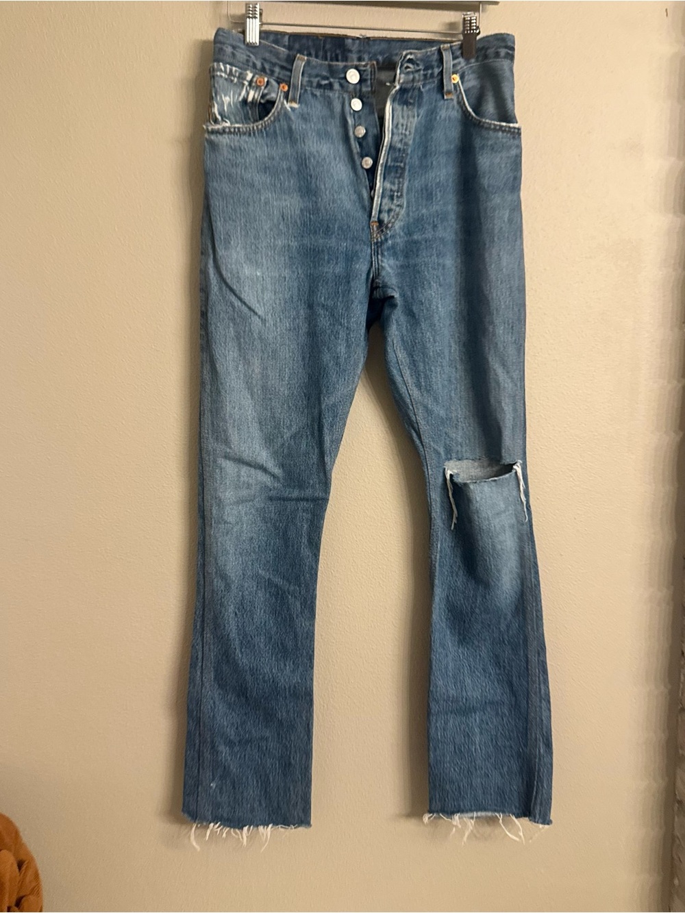 RE/DONE x LEVIS Classic Button-Fly Distressed‎ Jeans